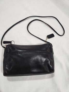 Coach Vintage Slim Zip Black Leather Crossbody Bag